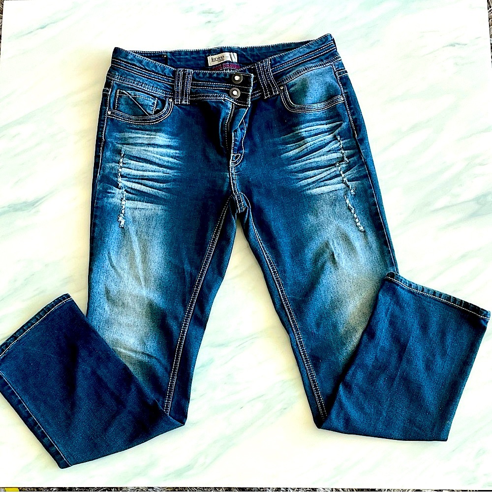 Women's Unique Straight Leg Jeans - Blue
